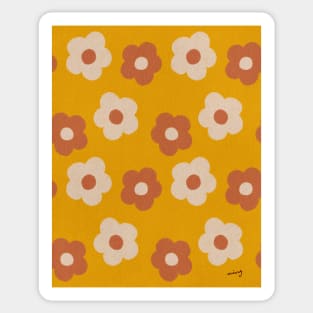 Retro Flower Power Yellow| Vintage |Pattern | Florals | Pastel Sticker